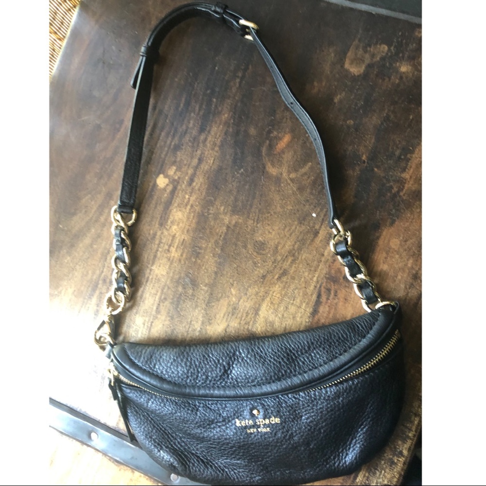 Kate Spade Black Pebbled  Leather Waist Pack